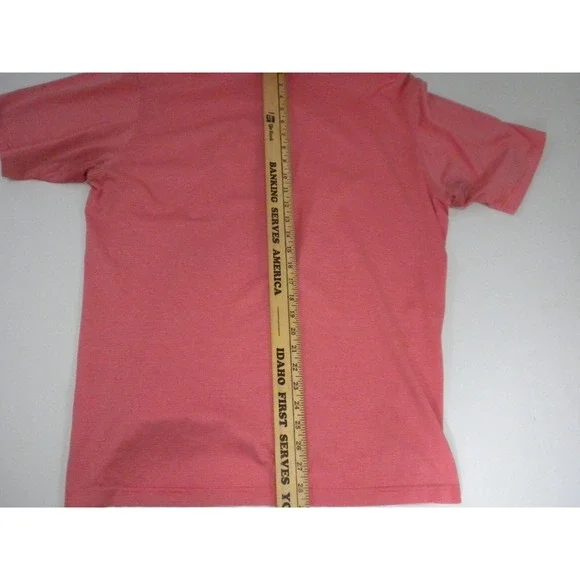 Peter Millar Polo Shirt Mens L Pink Pinstriped Golf Cotton Knit‎ Short Sleeve - Picture 8 of 10